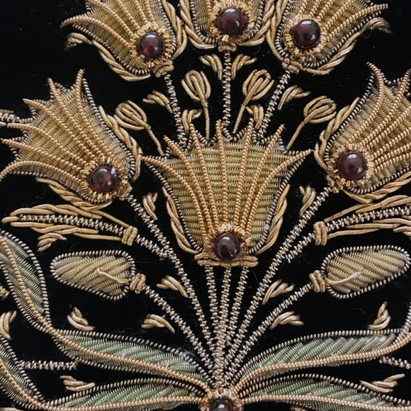 NIB India textile velvet evening purse w/stones & metallic Smithsonian Institute - Picture 8 of 10